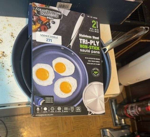 Granitestone Diamond Pro 2-Piece Stainless Steel Non-Stick Saute Pan Set image