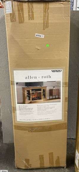 Allen & Roth electric fireplace, with media mantel 62x19x37.5", store return overstock shelf pull image