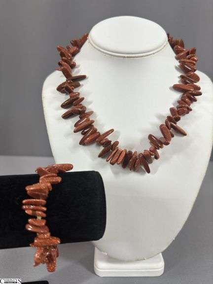 Brown Necklace and Bracelet Set image