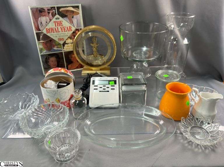Clock, Weather Radio, Clear Glass, Book, image