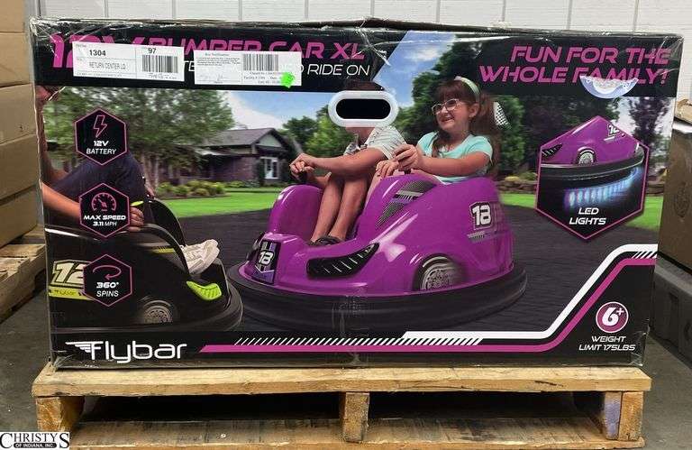 Flybar 12v Bumper Car with LED lights, weight limit 175lbs image