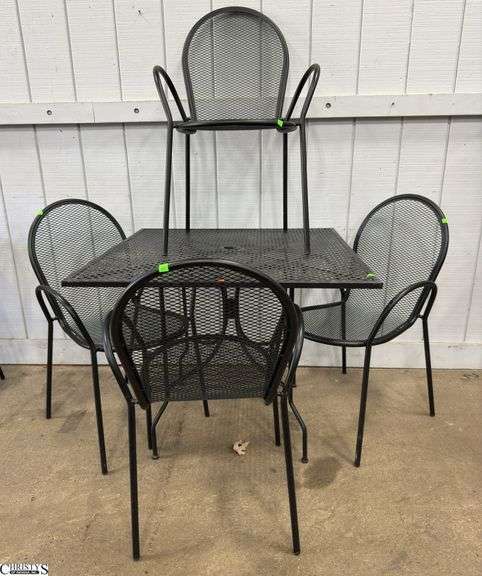 4 Top Metal Patio Table 36x36 with 4 Chairs image
