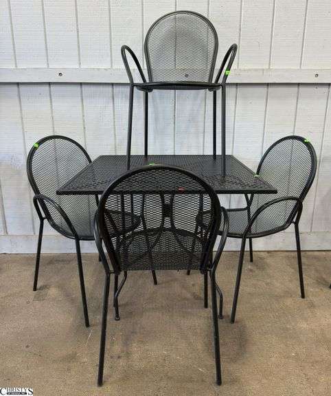 4 Top Metal Patio Table 36x36 with 4 Chairs image
