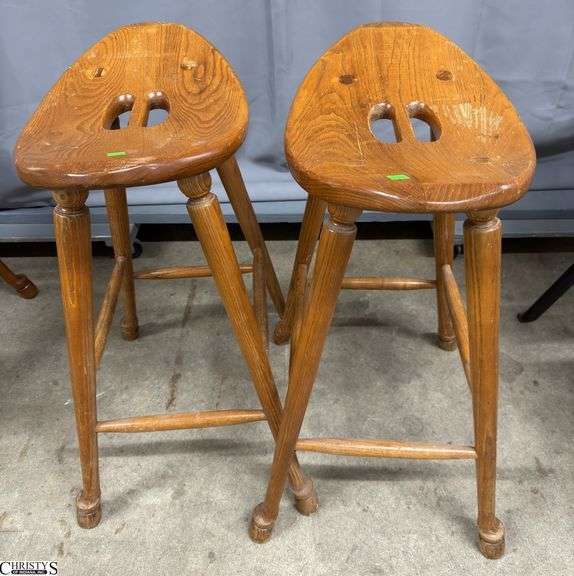 Pair of Wooden Bar Stools 30" Seat Height image