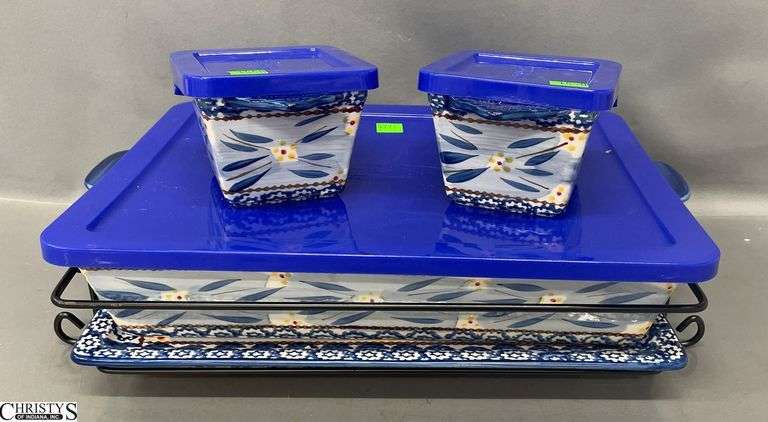 Tempations casserole dish, side dishes all with holders image