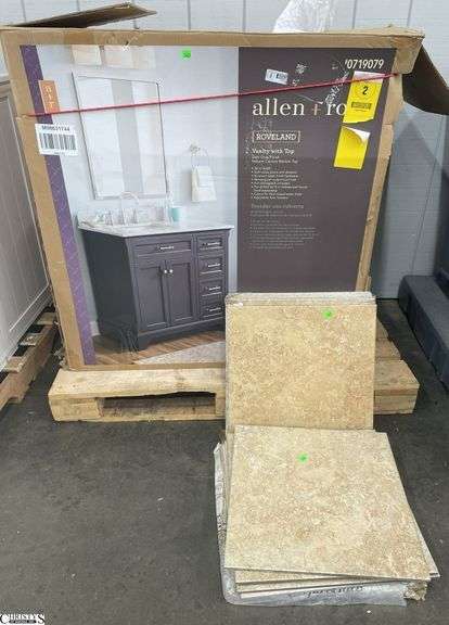 Allen and Roth Roveland Vanity with top 36", 2 boxes flooring image