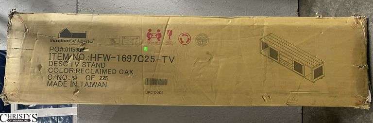 Furniture of America TV Stand, 81x20.7x6.6", store return overstock shelf pull image