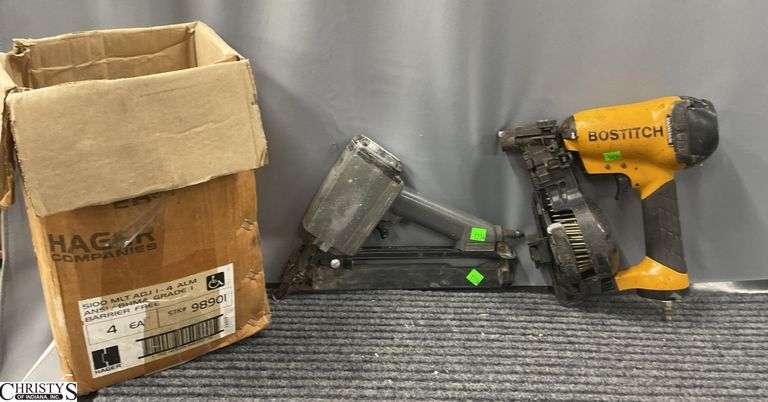 2 Nail Guns, and Box Of Loader Nails image