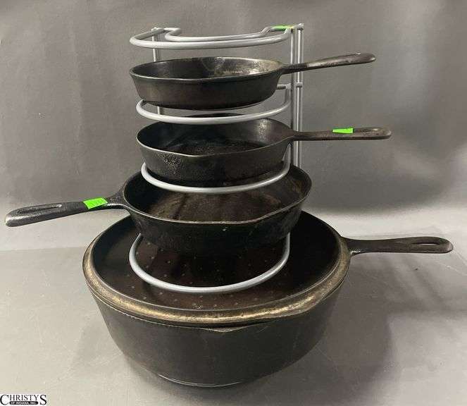 4 Cast iron skillets, largest 11" image