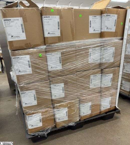 Pallet of Critical Cover Comfort Tech Frocks White Elastic Wrist Snap Closure, Size 2 X and 4 X, Each Box has approx 25 each image