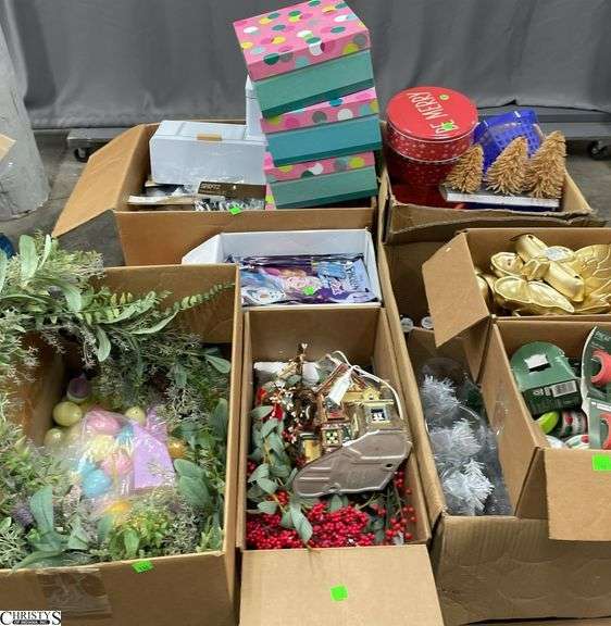 Skid of Christmas Decorations, gift boxes, party supplies, Easter and Activity Books image
