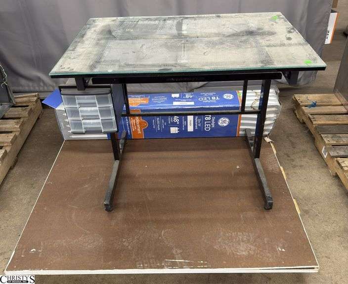 Plexi Glass Top Desk 4' Light Bulbs image