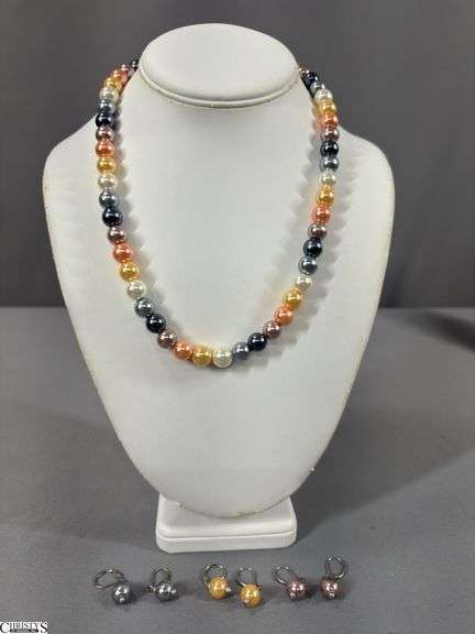 Necklace with 3 Pairs of Matching Earrings image