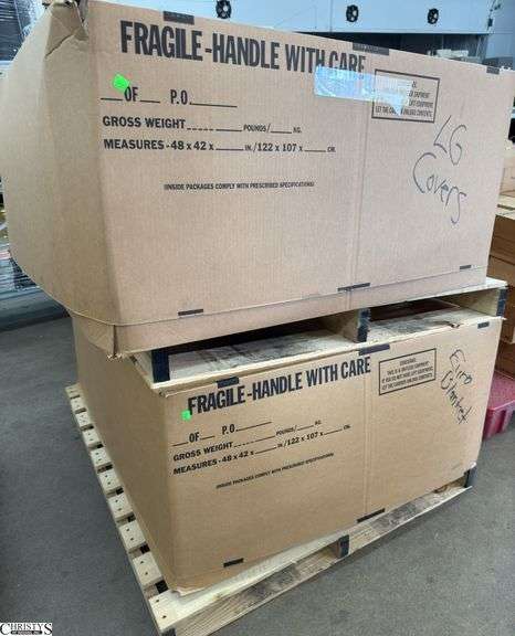 2 Pallets of Silver Skins Thermal Covers Wooden Skids Included image