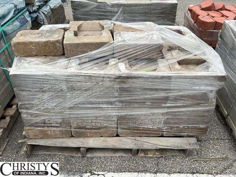 Skid of Retaining Wall Block Some May Have Damage