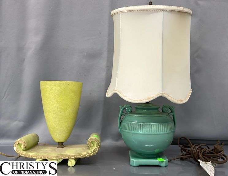 Two Mid Century Lamps, Tallest 19"