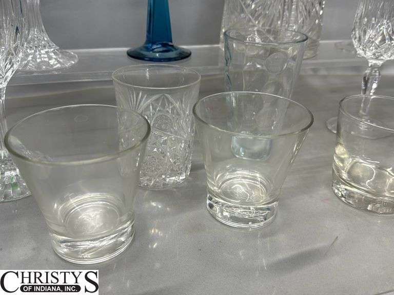 Stemware, Glass Pitcher 8" Tall, Drinkware Some Chips