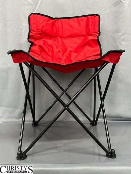 Two Empty Metal Tins with Lids 12x14, Red Camping Chair