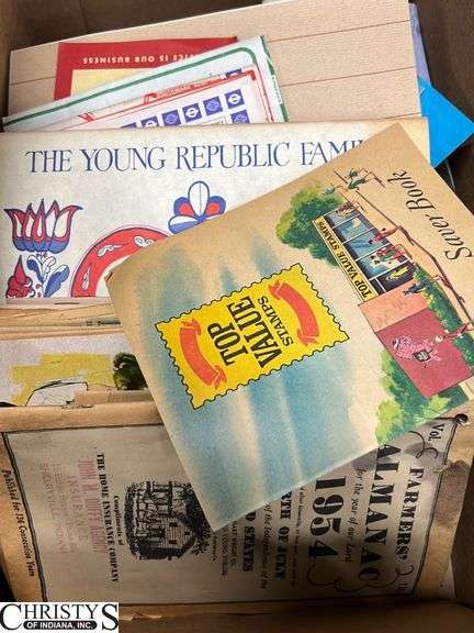 Postcards, Office Supplies, Maps, Almanacs, Top Value Stamps, Magazines