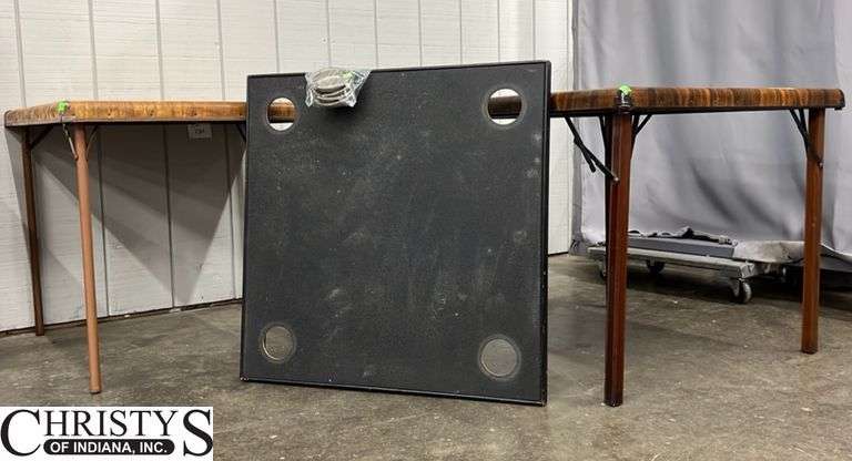 Three Folding Card Tables, Showing Wear, One has Ashtray Inserts, 30x30x26