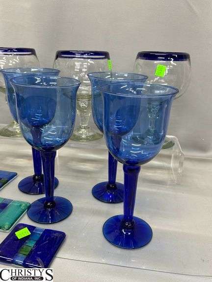 Heavy Glass Stemware, Drinkware, Margarita Glasses Tallest 10"