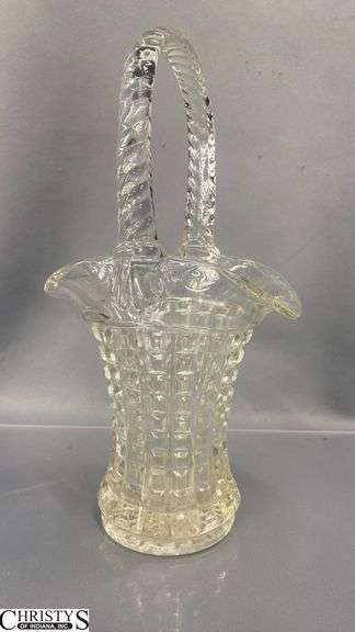 Clear Pressed Glass Vases, Candy Jars Tallest Vase 12.5"