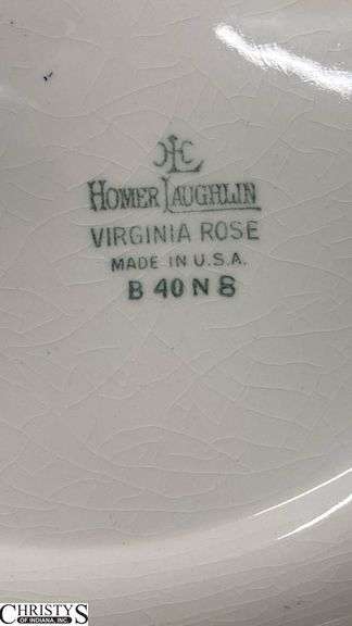 29pcs Homer Laughlin Dishes, "Virginia Rose", Some Wear and Chipping
