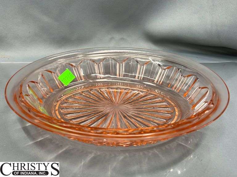10pcs Pink Depression Glass, Cups, Salt and Peppers, Lattice Edge Bowl, Oval Dish Largest 10"x8"