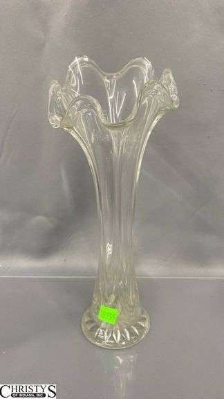 Clear Pressed Glass Vases, Candy Jars Tallest Vase 12.5"