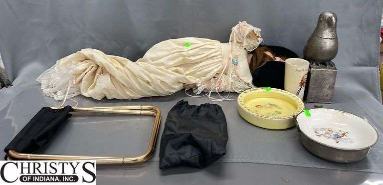 Unmarked Doll Eyes have Fallen Into Head, Bowls, Bookend