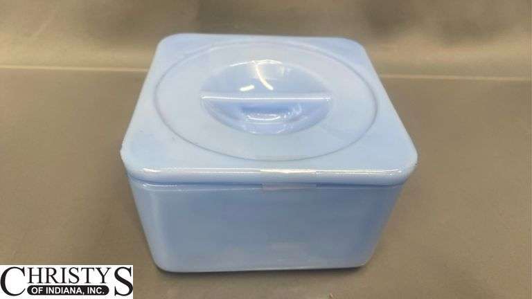 Lidded Jars and Vaseline Glass Bowl 6.5"x3"