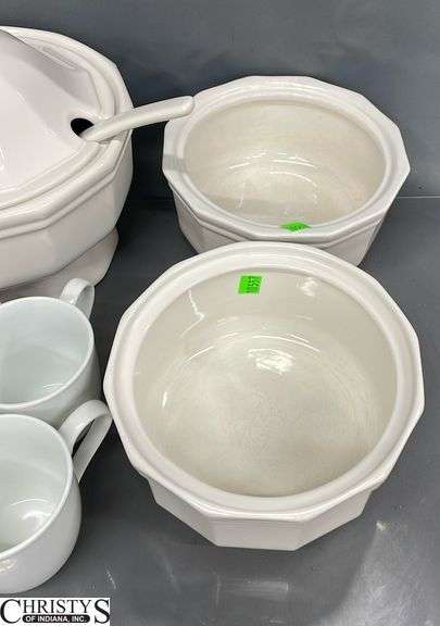 3 Pieces of Pfaltzgraff Largest 9" Tall, Pitcher, Coffee Mugs Some Chips and Wear