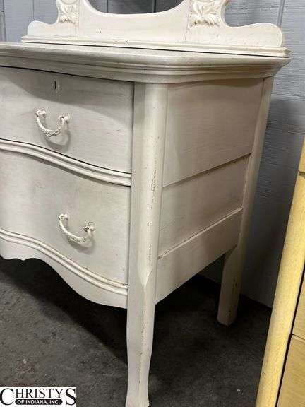 Painted Dresser with Tilt Mirror, Three Drawers, has Casters in Drawers 37x20x29, Mirror is 38" Tall