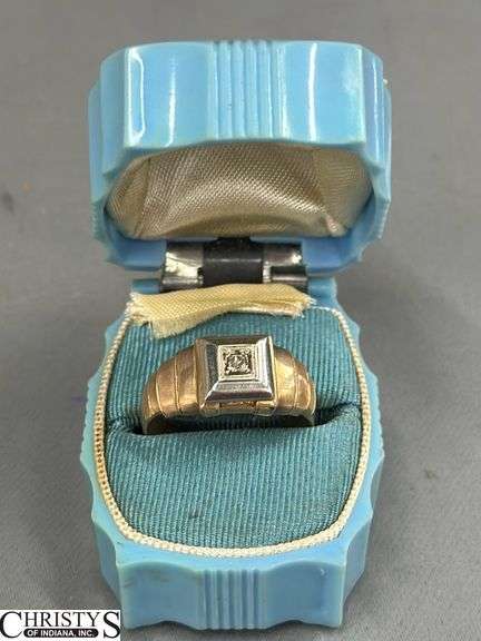 Mens Ring Tested Diamond Marked 10k