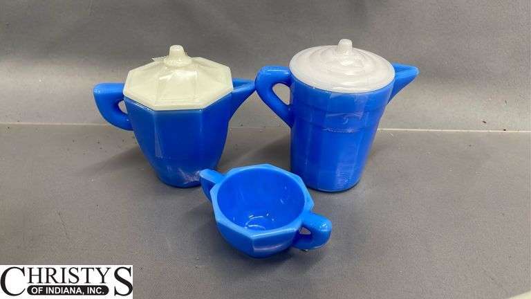 Miniature Milk Glass Saucers 3.5", Cups, Glasses, Lidded Sugar and Creamer