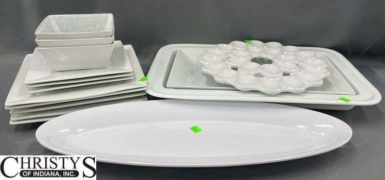 White Dishes, and Serving Items Some Wear Largest 21x13