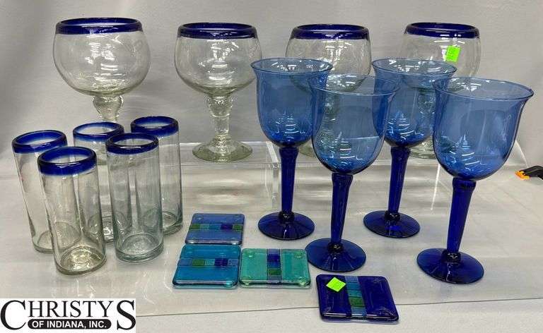 Heavy Glass Stemware, Drinkware, Margarita Glasses Tallest 10"