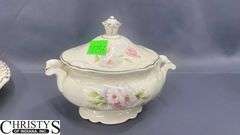 29pcs Homer Laughlin Dishes, "Virginia Rose", Some Wear and Chipping