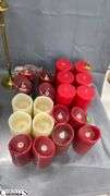 Candles, Brass Holders 16" Tall, Votives