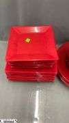Waechtersbach Red Dishes and Serving Some Chips Largest Plates 13.5" round