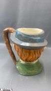 Four Hand-Painted Head Mugs, One has a Chip, Tallest 5.5"