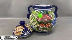 Vase and Lidded Pottery Tallest 10" Couple Chips