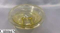 Lidded Jars and Vaseline Glass Bowl 6.5"x3"