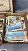 Postcards, Old Photographs, Framed Wedding Certificate from 1909 Measures 16x21