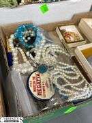 Costume Jewelry Pewter Necklace, Beads, Earrings