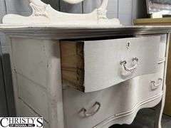 Painted Dresser with Tilt Mirror, Three Drawers, has Casters in Drawers 37x20x29, Mirror is 38" Tall
