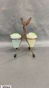Mid Century Tupperware Donkey Salt & Pepper 5.5" Tall
