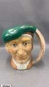 Four Hand-Painted Head Mugs, One has a Chip, Tallest 5.5"