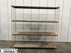 Three Pieces Mid Century - Bookshelf 36x9.5x35, Rolling Table, Sewing Basket/Stand