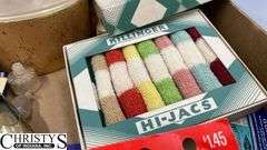 Razors, Blades, Remington Princess Electric Shaver in Original Box, Listerine, Killinger Hi-Jacs Cloth Coasters in Original Box, Hand Mirrors, Hair Combs, Perfume Bottles, Compact Purse Carry-All in Original Box, Bath Oil, Jergens Soap Bar